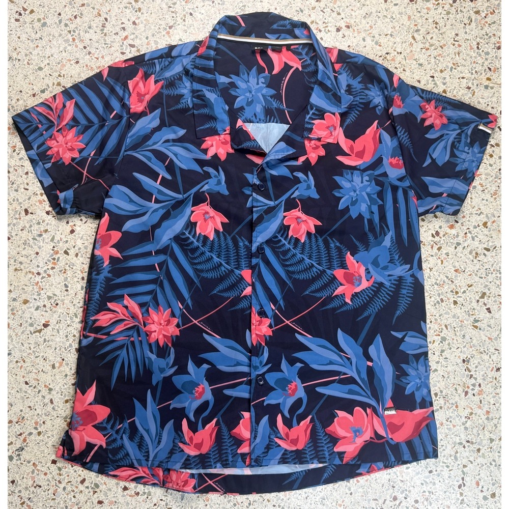 Boss Men's Button Up Short Sleeve‎ Hawaiian Shirt Size XL